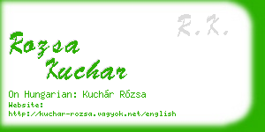rozsa kuchar business card