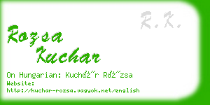 rozsa kuchar business card